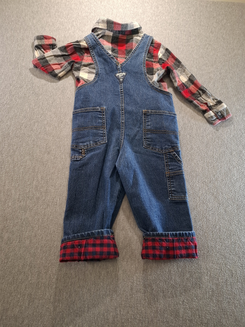 Vintage OshKosh B'gosh Blue Denim Kids Overalls - Picture 12 of 15